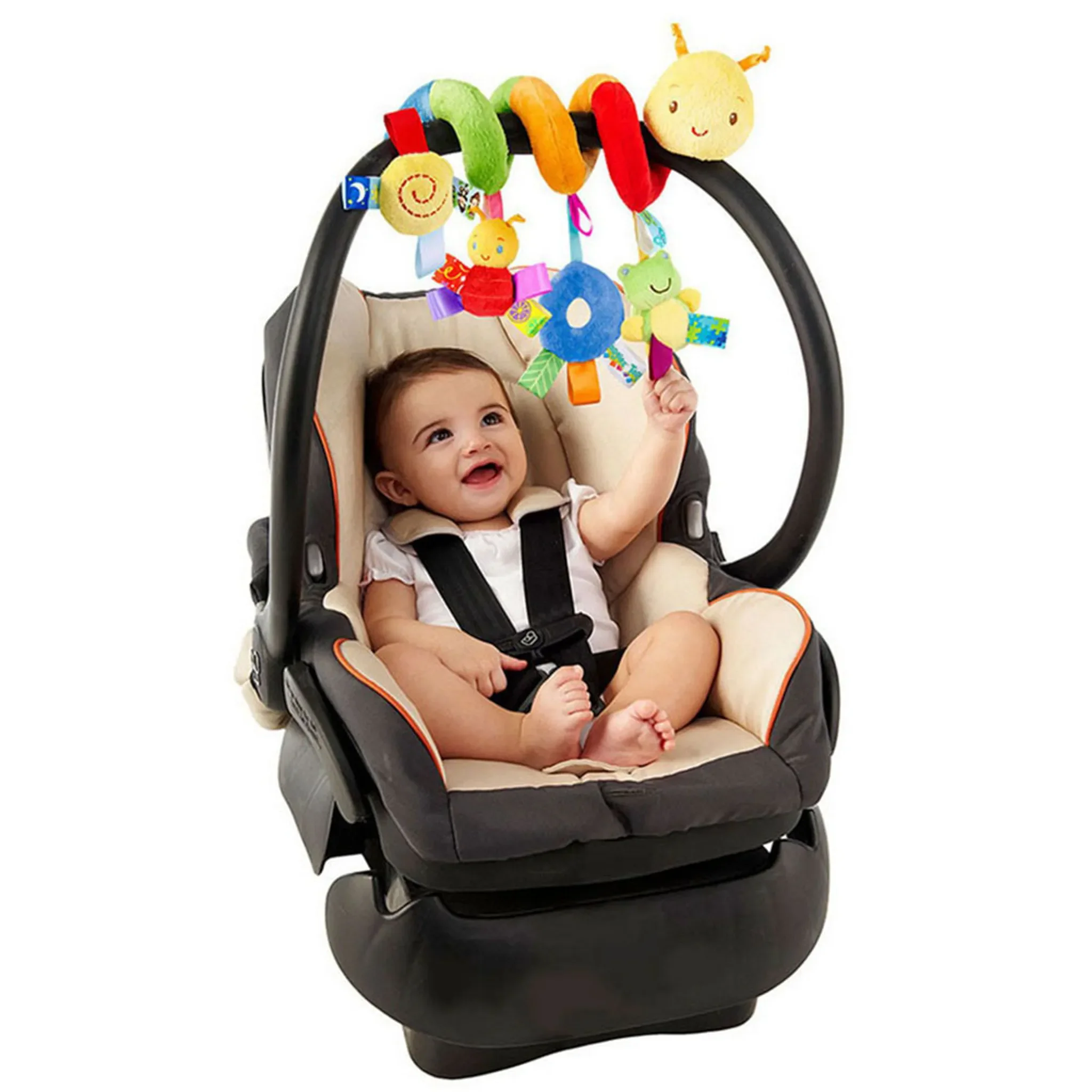 Infant Baby Wurm Krippe Bett Um Rassel Glocke Cartoon Kinderwagen Hängen Gefüllte Wrap Spirale Sicherheit Spielzeug